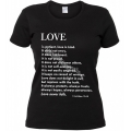 Tricou negru femei, Love is patient...